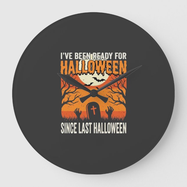 Redo För Halloween Kyrkogårdsdesign_1 Stor Klocka (Framsida)