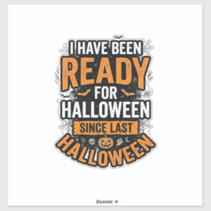 Redo För Halloween Vintage Orolig T-Shirt Design_1 Klistermärken