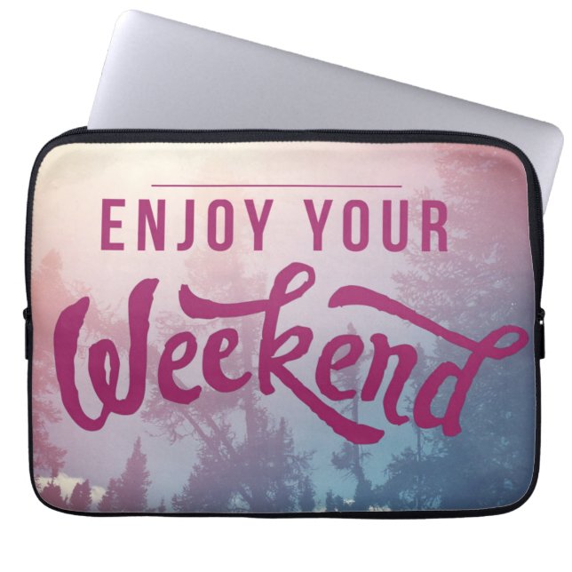 Redo för helgen laptop sleeve (Framsidan)
