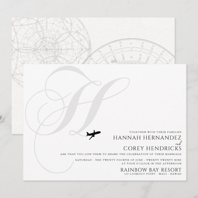 Redo för inledande H-bröllopsinbjudan Inbjudningar (Fram/baksida)