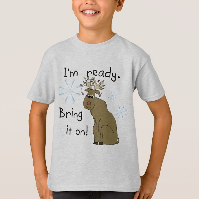 Redo för julskjortor och julklappar tee shirt (Framsida)