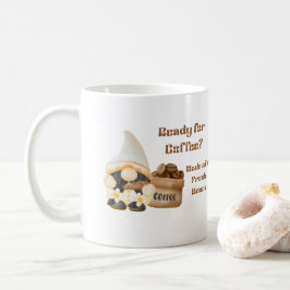 Redo för kaffe med en gåta och en böna kaffemugg