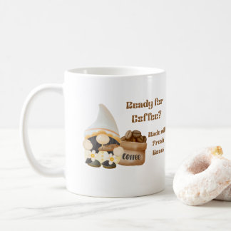 Redo för kaffe med en gåta och en böna kaffemugg