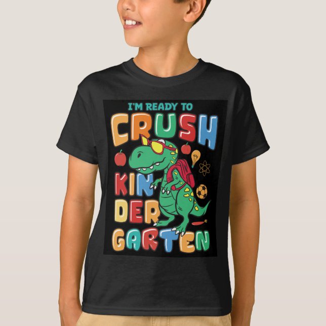 Redo för Kindergarten Dinosaur Boy T Shirt (Framsida)
