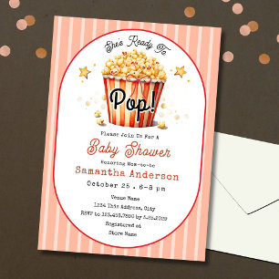 Redo för knallen Baby Shower Inbjudan Popcorn Tema