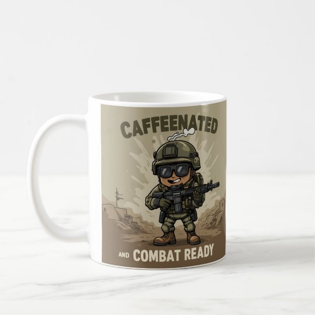 Redo för koffeinering och bekämpning - Patriotisk  Kaffemugg (Vänster)