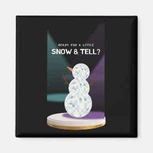 Redo för lilla Snö och säg till Discoball Snögubbe Magnet