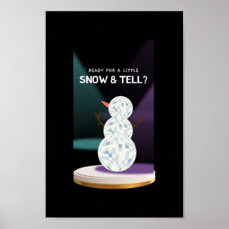 Redo för lilla Snö och säg till Discoball Snögubbe Poster