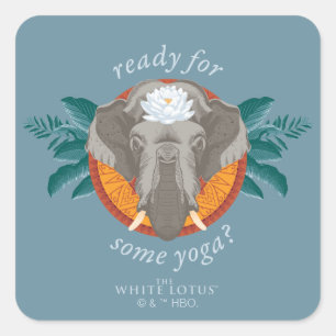 Redo för lite Yoga? - Den vita Lotus Fyrkantigt Klistermärke