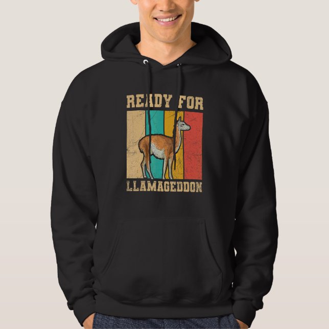 Redo för Llamageddon för Llama Hoodie (Framsida)