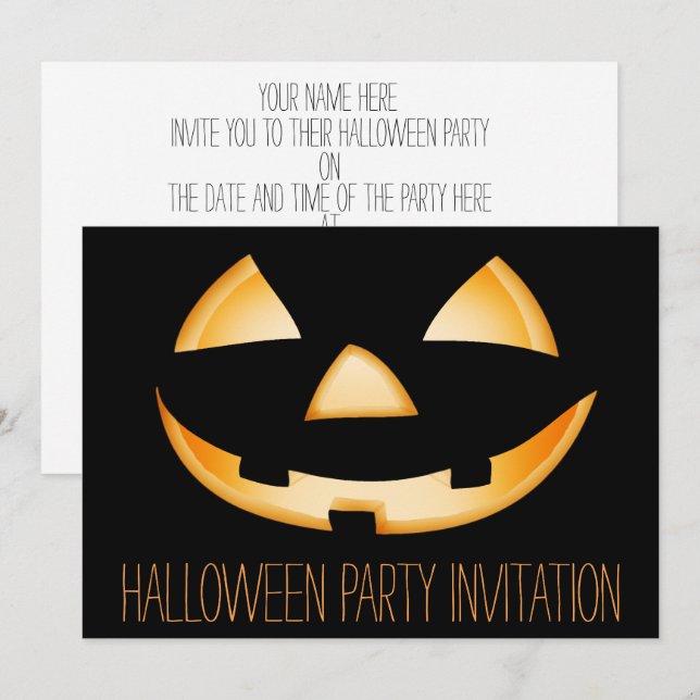 Redo för mall - Halloween fest-inbjudningskort (Fram/baksida)