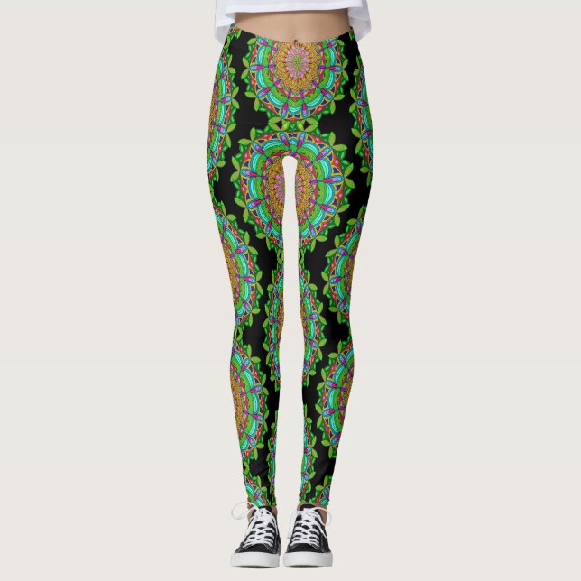 Redo för motion! Mandala Design Leggings (Framsida)