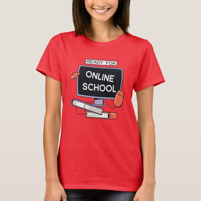 Redo för Online School T Shirt (Framsida)