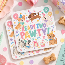 Redo För Pawty Söt Valp Hund 2-års Födelsedagsfira