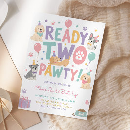 Redo För Pawty Valp Hund 2-års Födelsedagsfest Inbjudningar