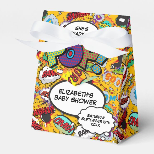Redo för Pop Baby Shower Rolig Tecknad Bok Presentaskar (Framsidan Sidan)