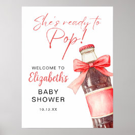 Redo För Pop Soda Flaska Baby Shower Välkomstskylt Poster