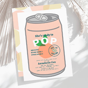 Redo för Pop Soda Pop Burk Vit Flickas Barnkalas Inbjudningar
