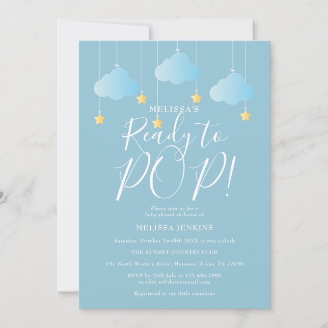 Redo För Pop Twinkle Twinkle Baby Shower Inbjudningar (Framsida)