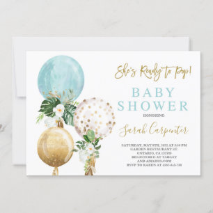 Redo för popup Baby Shower Boy-inbjudan Inbjudningar