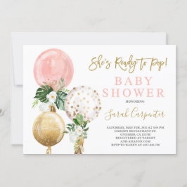 Redo för popup-inbjudan till babyskor inbjudningar