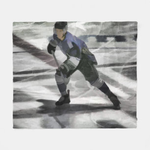 Redo för Puck-Ice Hockey Player Fleecefilt