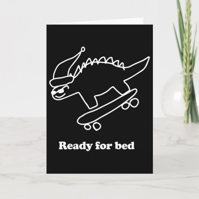 Redo För Säng Dinosaurie Skateboard  Kort (Framsida)