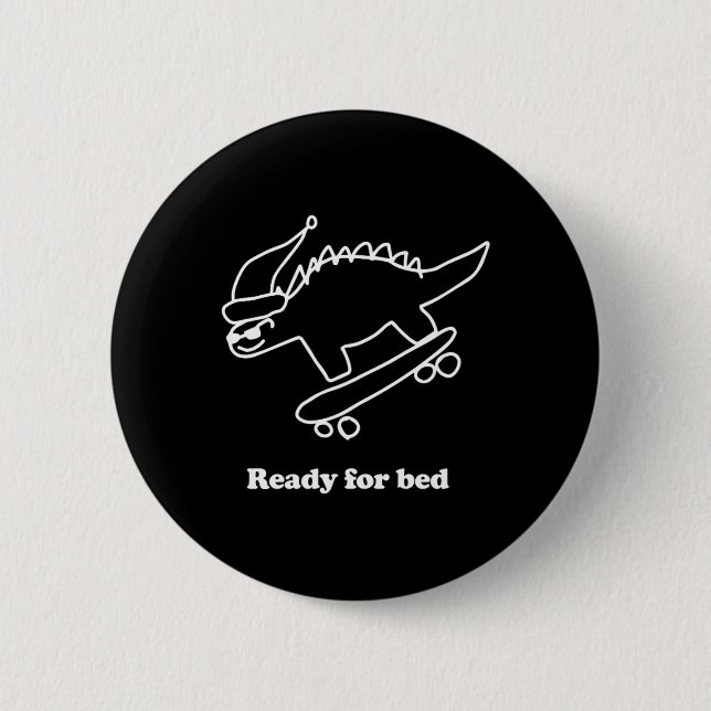 Redo För Säng Dinosaurie Skateboardåkning  Knapp (Framsida)