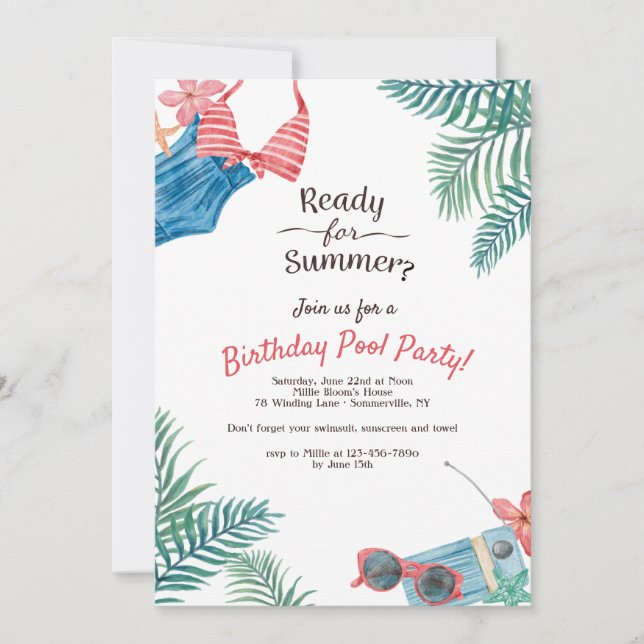 Redo för sommar? Inbjudan (Framsida)