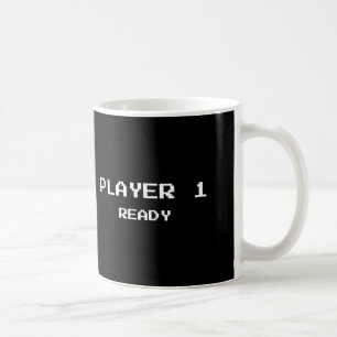 Redo för spelare 1 kaffemugg