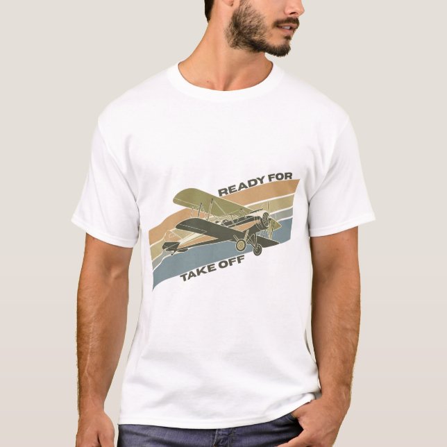 Redo för start - Flygplan&flygentusiast T Shirt (Framsida)