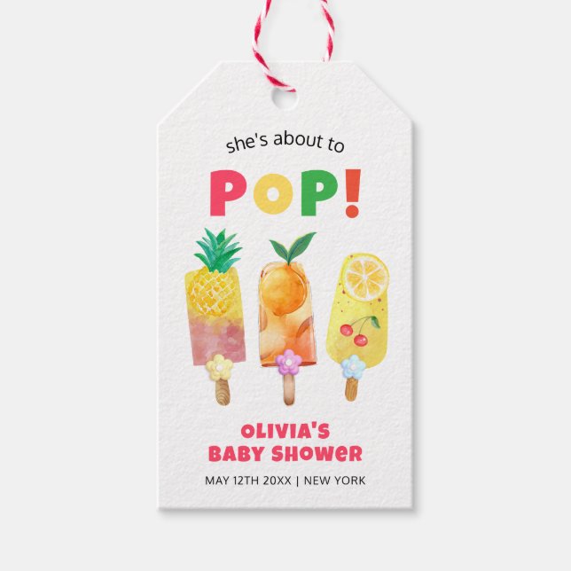 Redo för tropiska frukter, isskam till babyskor presentetikett (Framsidan)