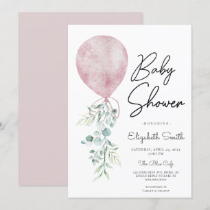 Redo för ungdom i Rosa Greenery Baby Shower Modern Inbjudningar