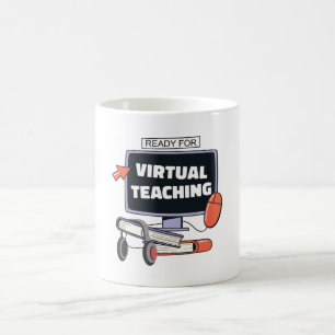 Redo för virtuell undervisning kaffemugg