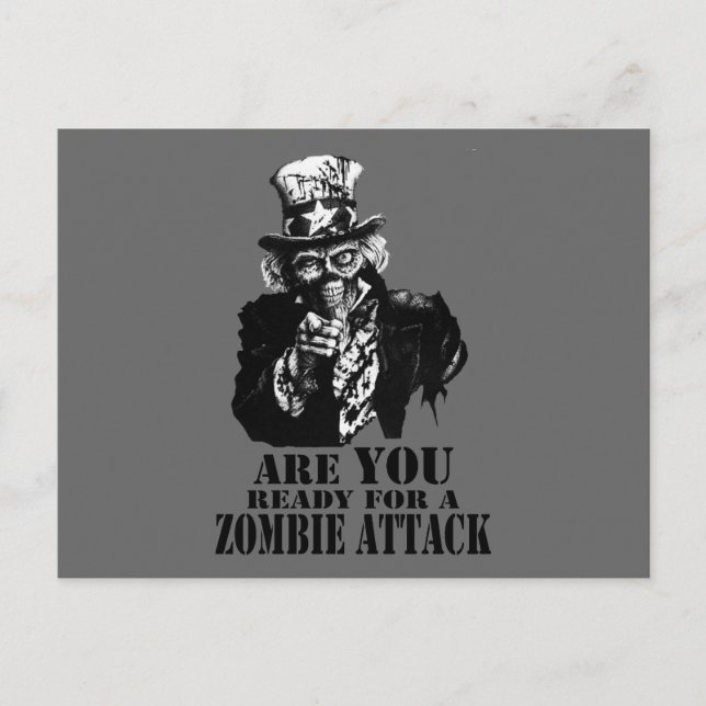 Redo för Zombie-attack Vykort (Framsida)