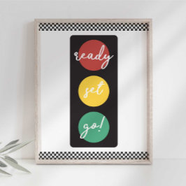 Redo Kör Go Racingfestskylt Fototryck