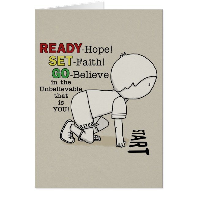 Redo, kör, tro! hälsningskort (Framsidan)