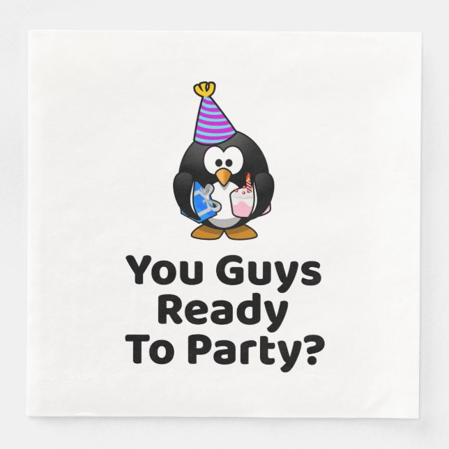 Redo ni till Party? Lustig Födelsedagsfest Pappersservett (Framsida)