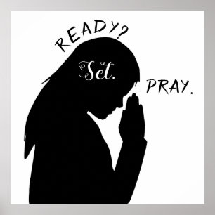 Redo Set Pray Filians 4:6 Girl Praying SVG Poster