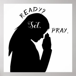 Redo Set Pray Philippians 4:6 Girl Praying SVG Poster