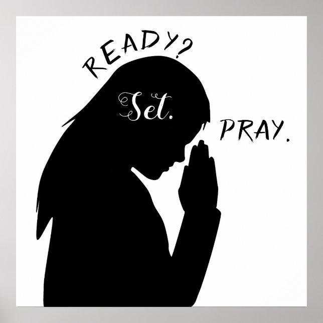 Redo Set Pray Philippians 4:6 Girl Praying SVG Poster (Framsidan)