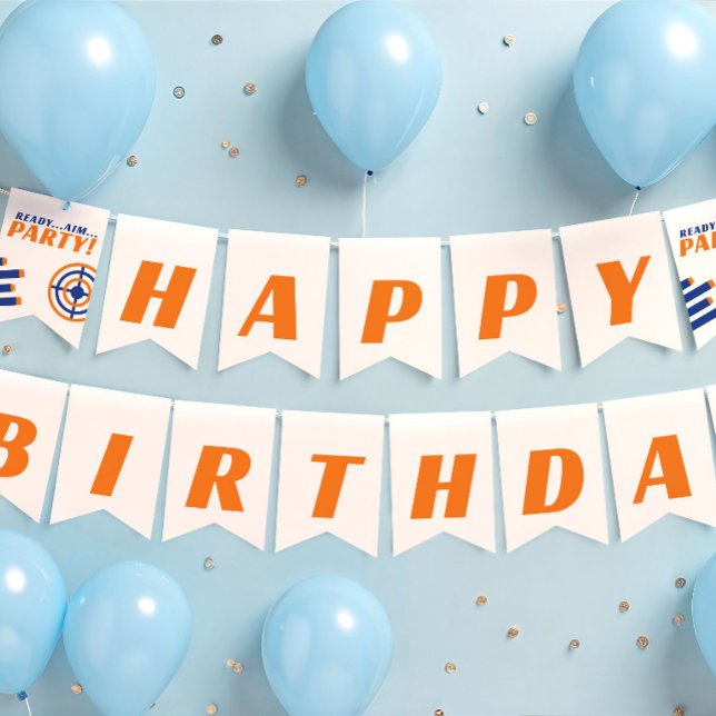 Redo, sikta, fest! Grattis på födelsedagen Dekorat Vimplar (Skapare uppladdad)