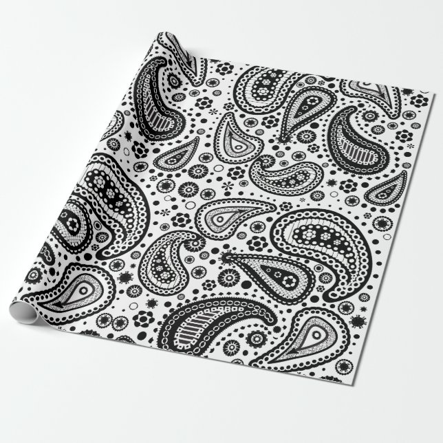 Redo som färgar Paisley mönstrat papper Presentpapper (Utrullad)