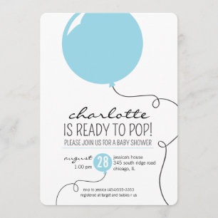 Redo som poppar inbjudan för baby shower för