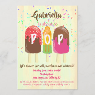 Redo som POPPAR inbjudan för ispopbaby shower