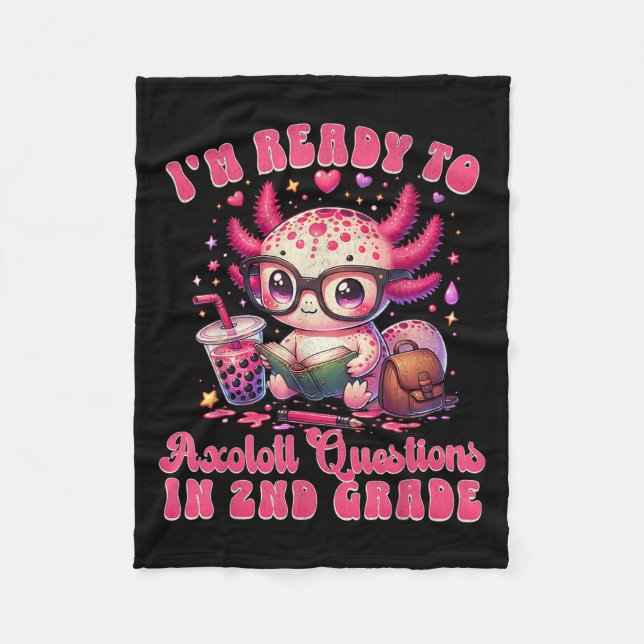 Redo till andra Klass Axolotl-frågan första dagen  Fleecefilt (Framsidan)