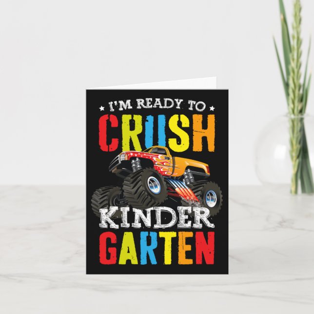 Redo till att krossa Kindergarten Monster Lastbil  Kort (Framsida)