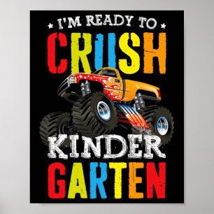 Redo till att krossa Kindergarten Monster Lastbil Poster