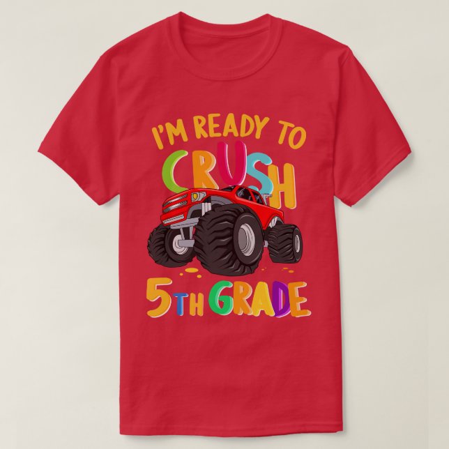 Redo till att krossa Lastbil i femte Klass T Shirt (Design framsida)