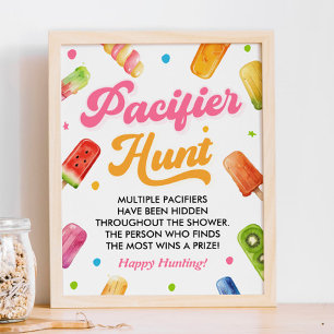 Redo till babyskor Nappar Hunt-spel Poster